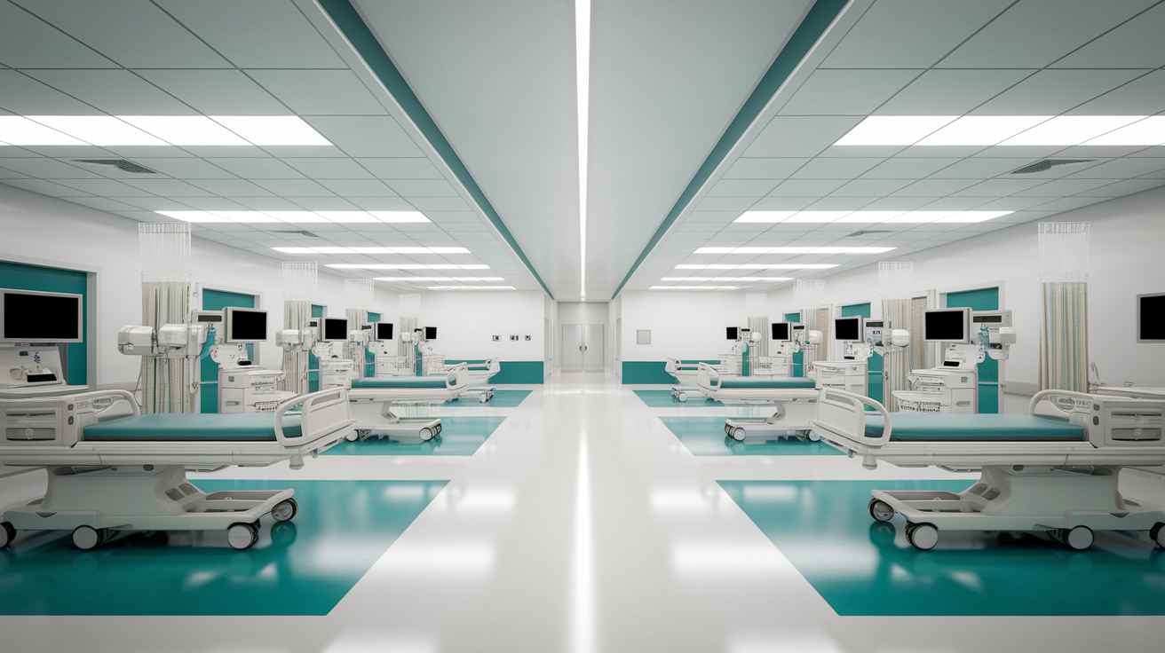 Hospital medical equipment setup